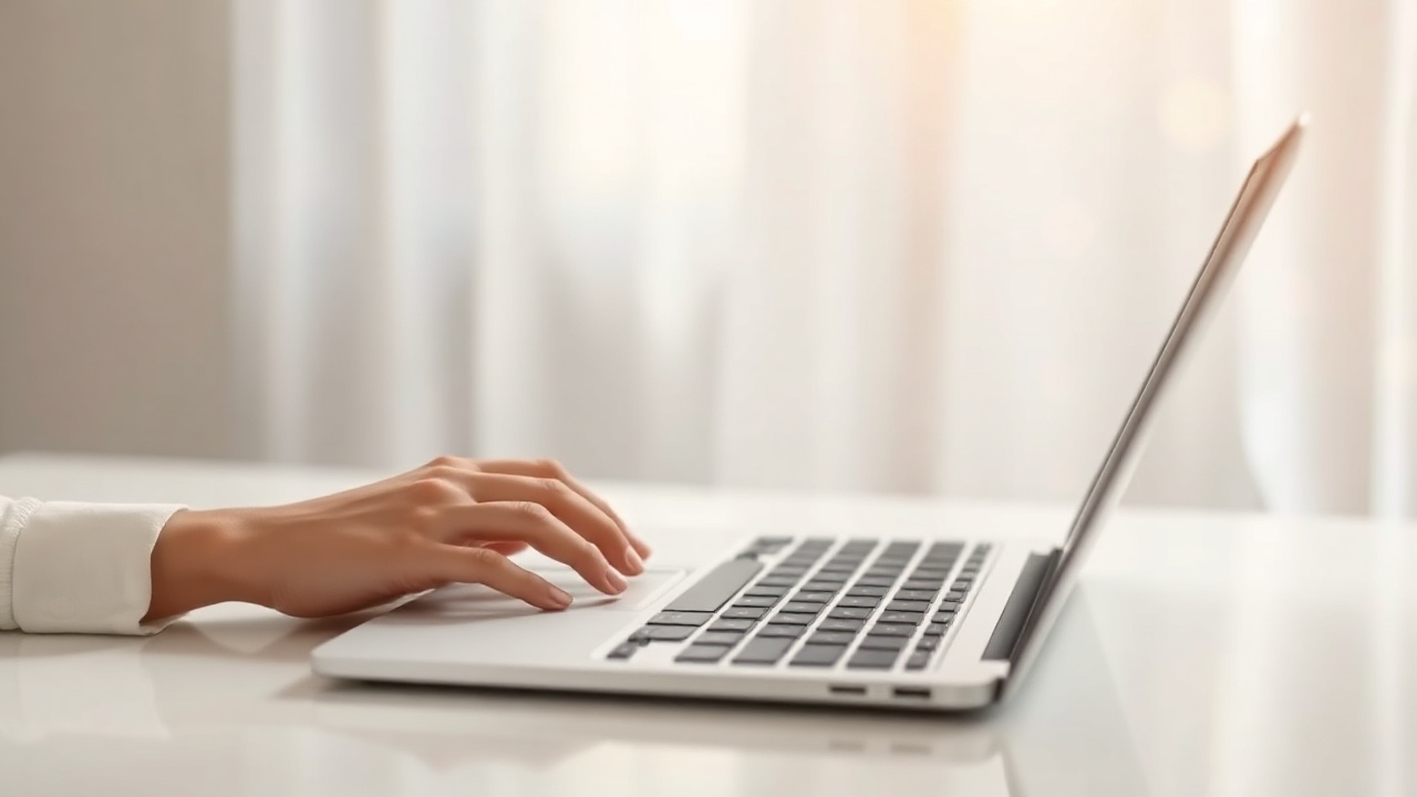 Person working on affiliate content at clean desk