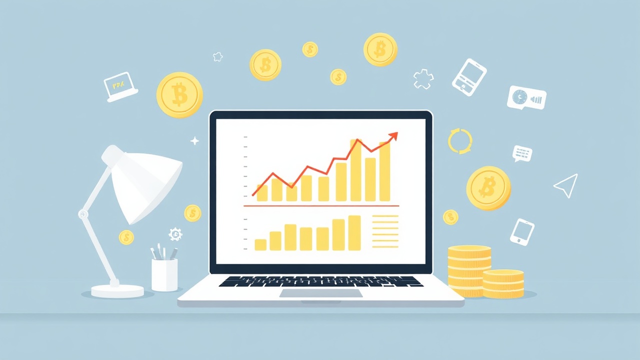 Professional workspace showing affiliate income growth