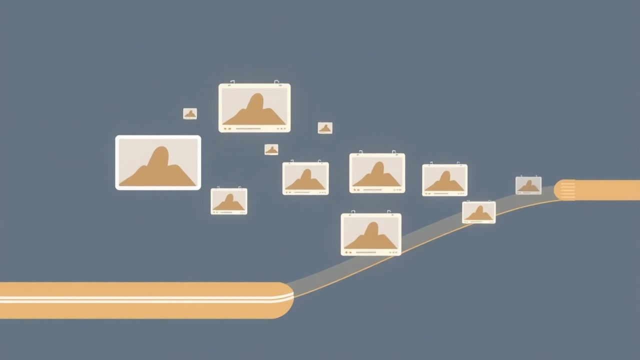 Automated content production workflow illustration