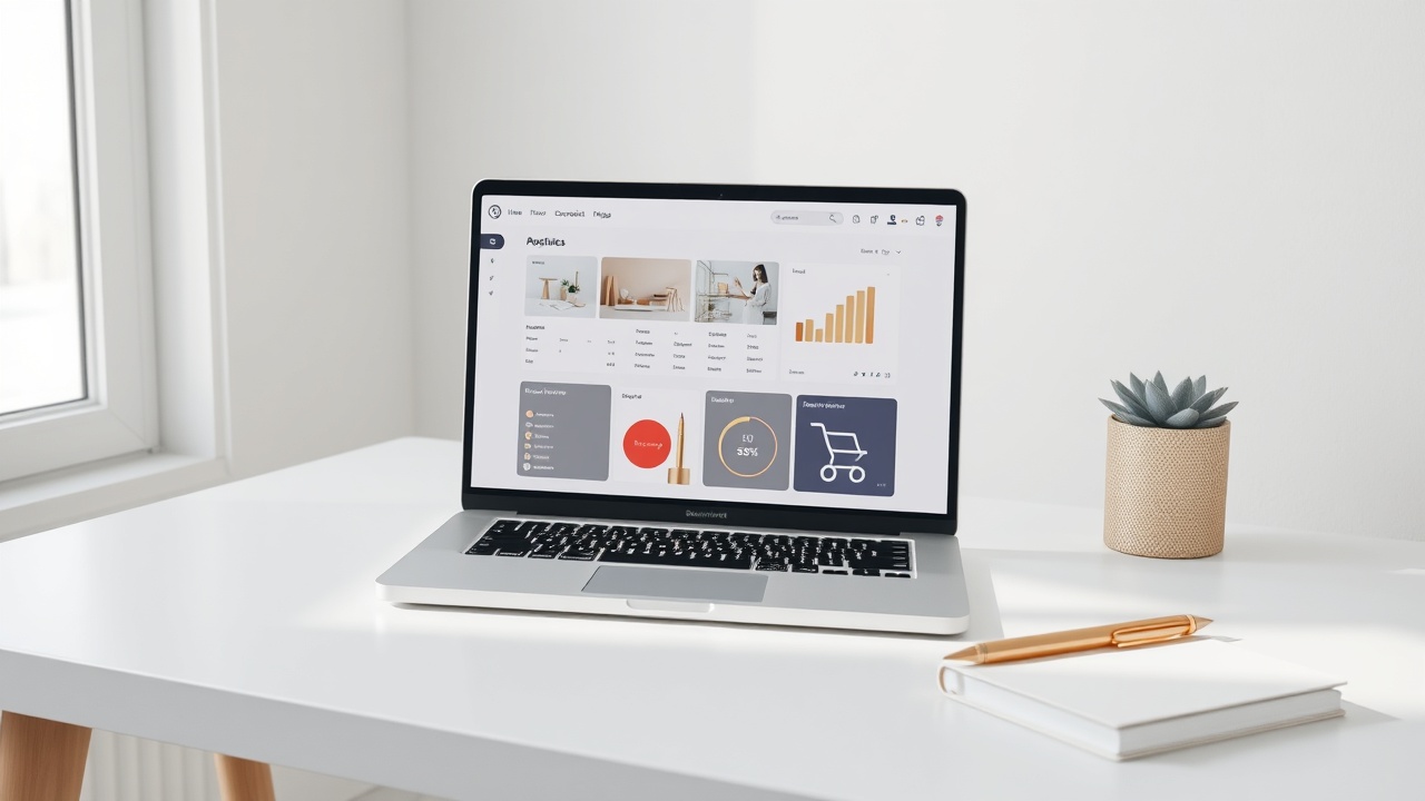 Modern workspace for running an online dropshipping business