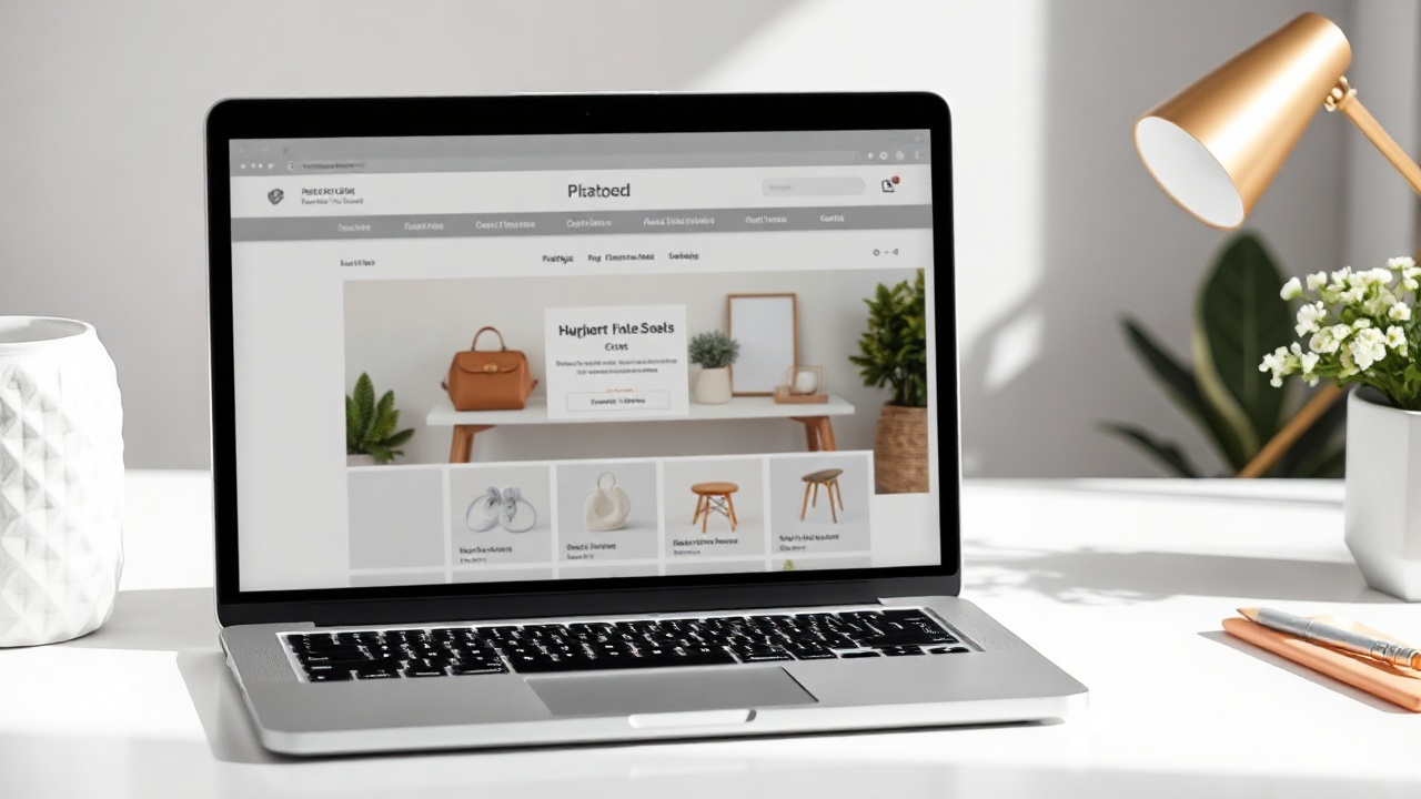 Optimized Etsy digital product shop on laptop