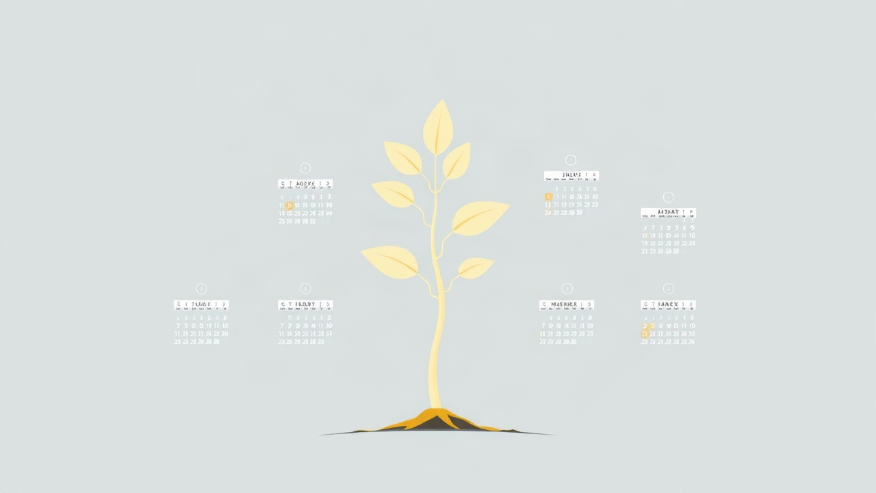 SEO growth timeline visualization showing gradual progress