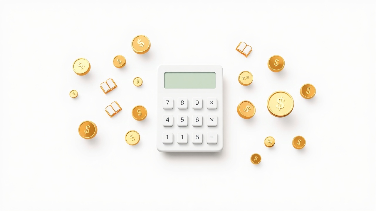 Calculator with gold coins representing KDP royalty calculations