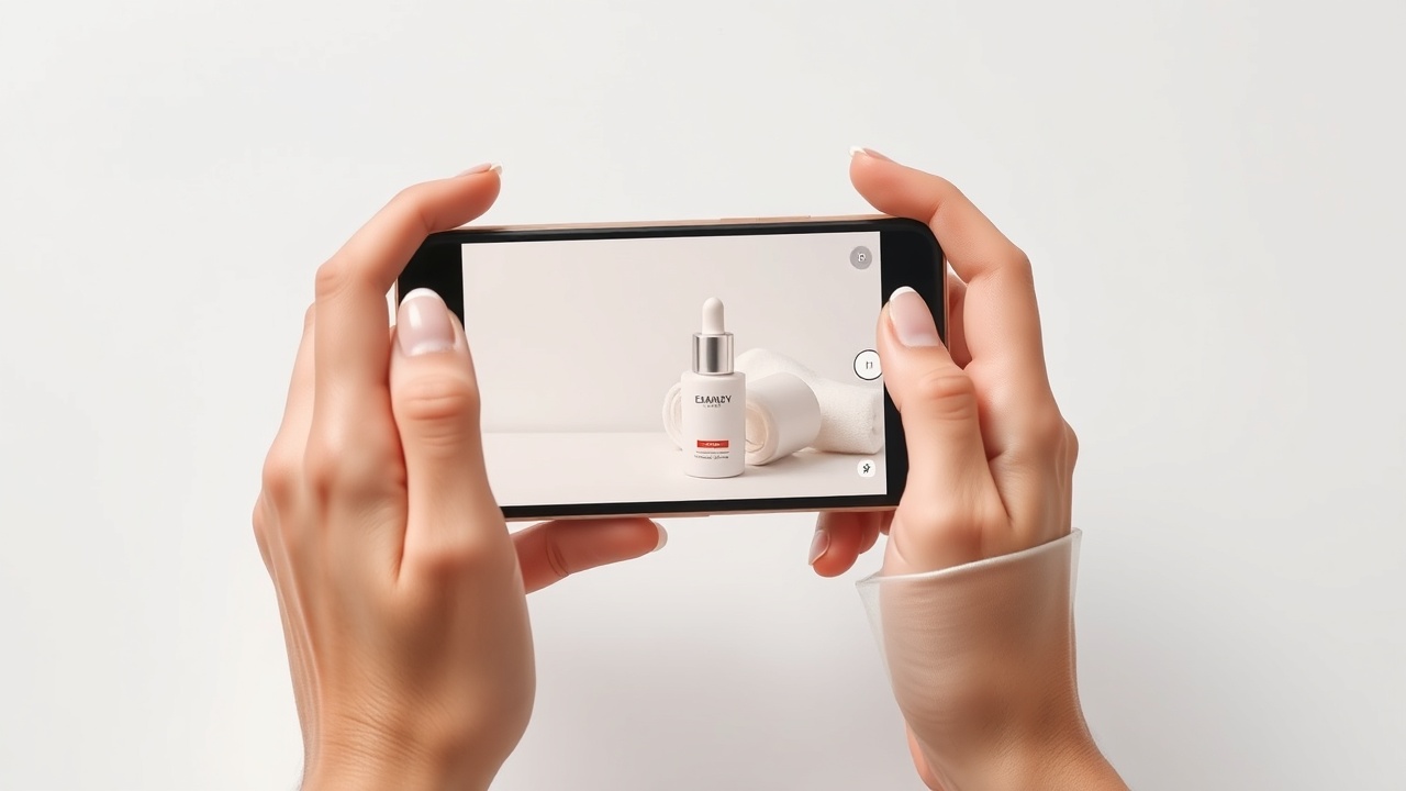 UGC creator filming product content on smartphone