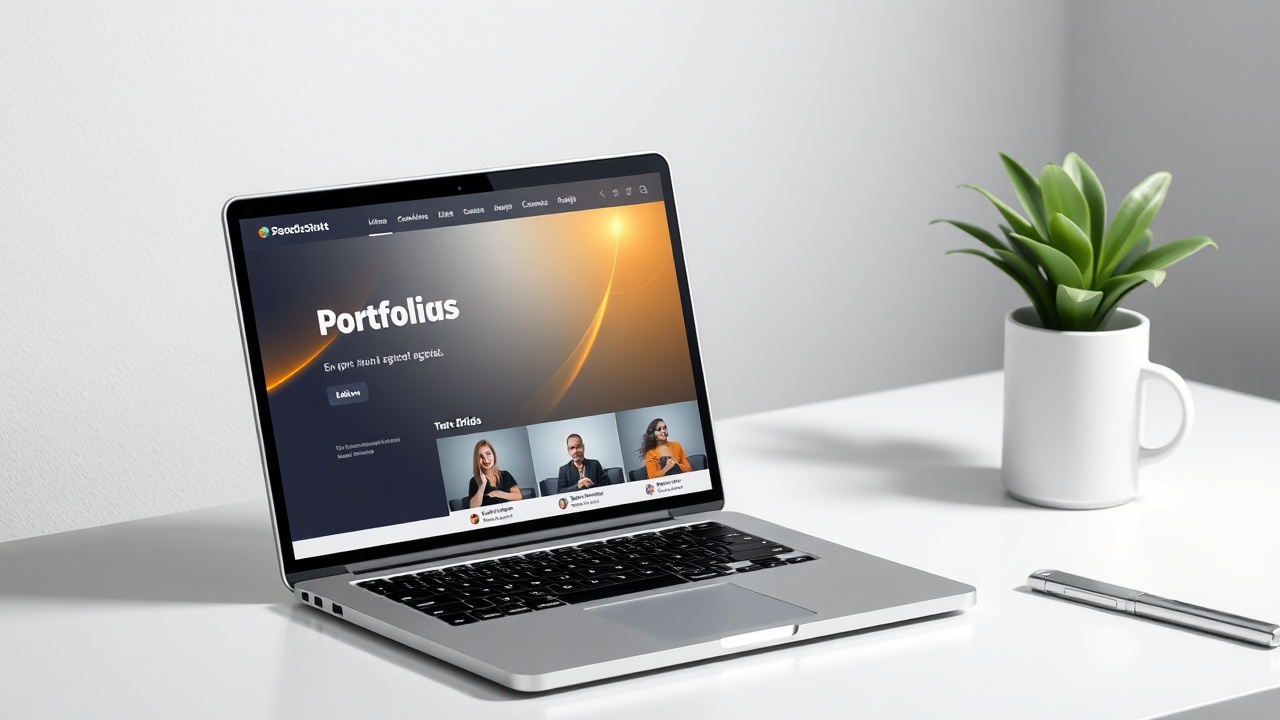 UGC creator portfolio website on laptop