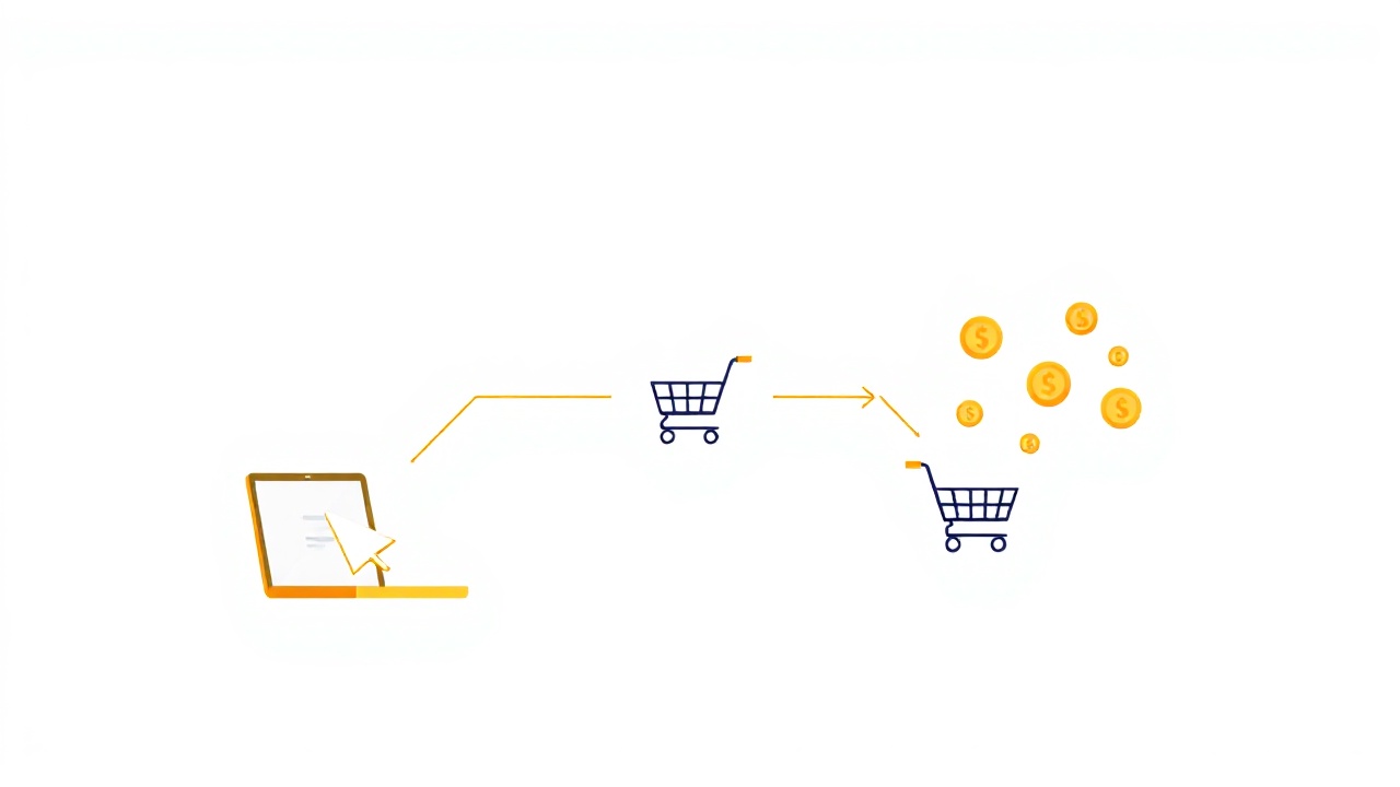 Diagram showing affiliate marketing blog revenue flow
