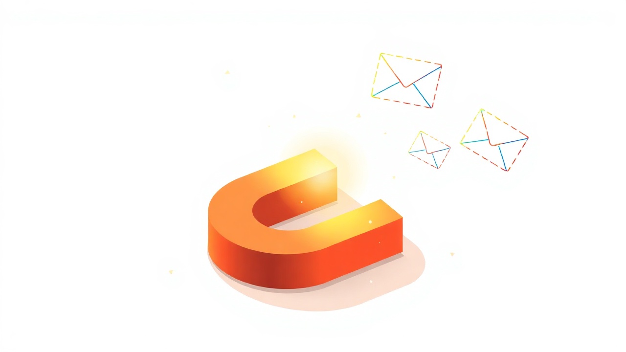 Lead magnet attracting email subscribers illustration