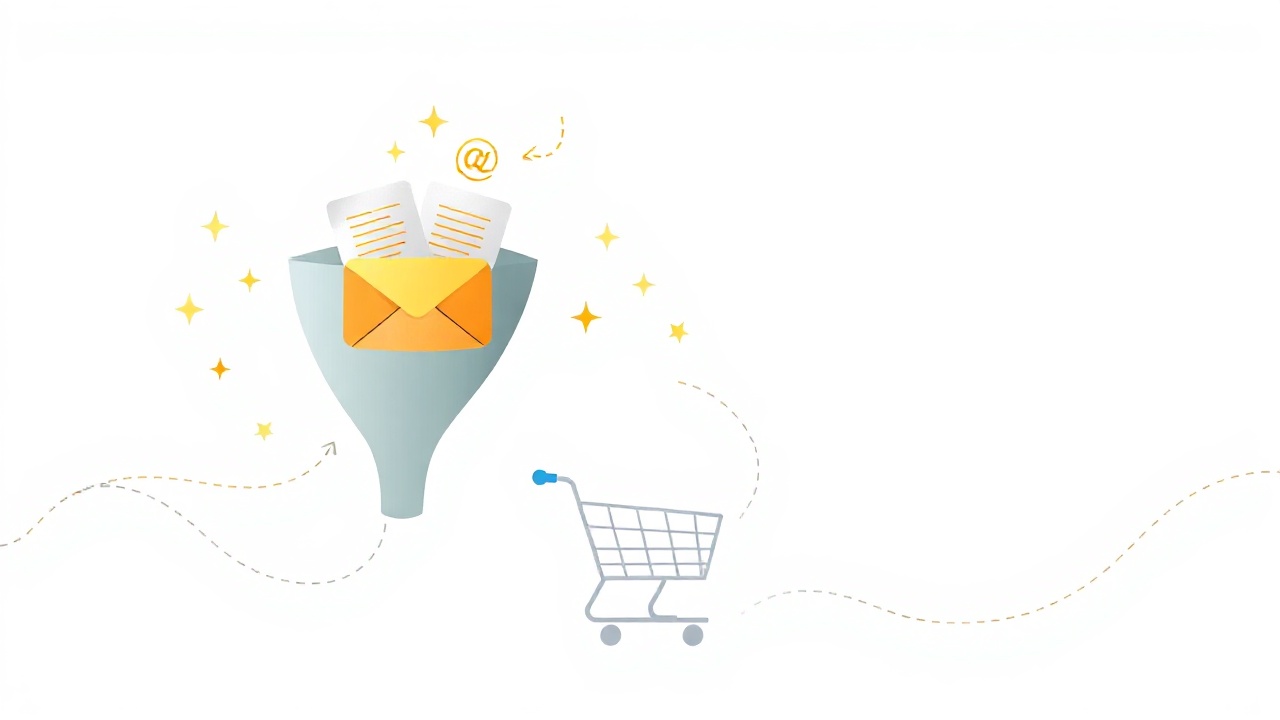 Sales funnel process illustration