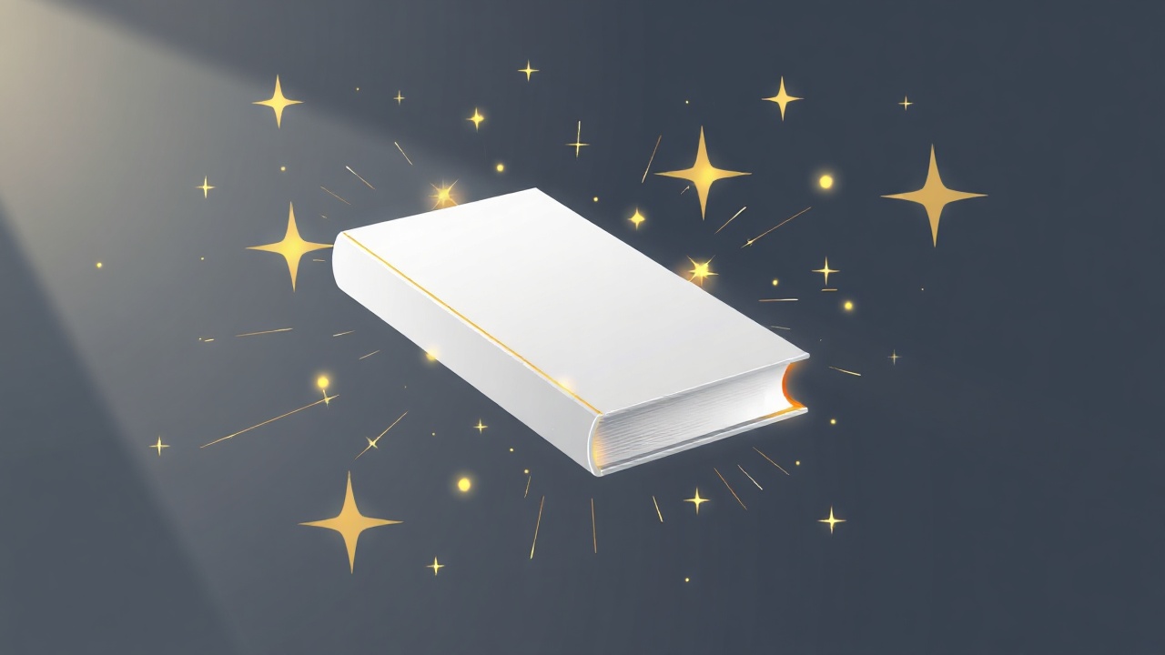 book cover design concept with golden light effects