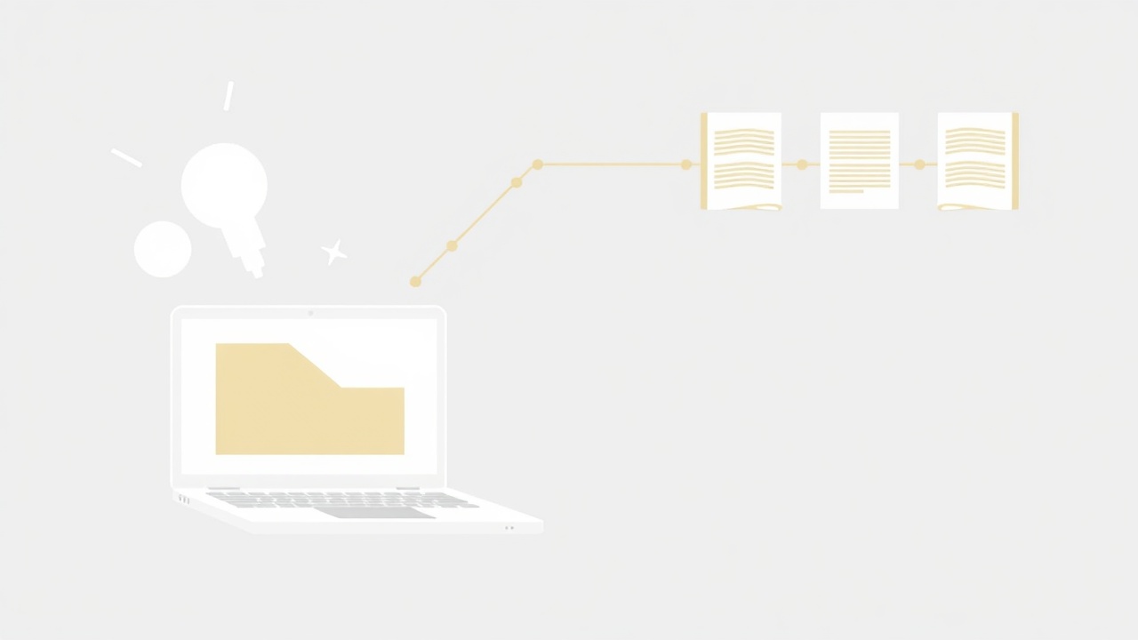 Digital ebook publishing workflow illustration