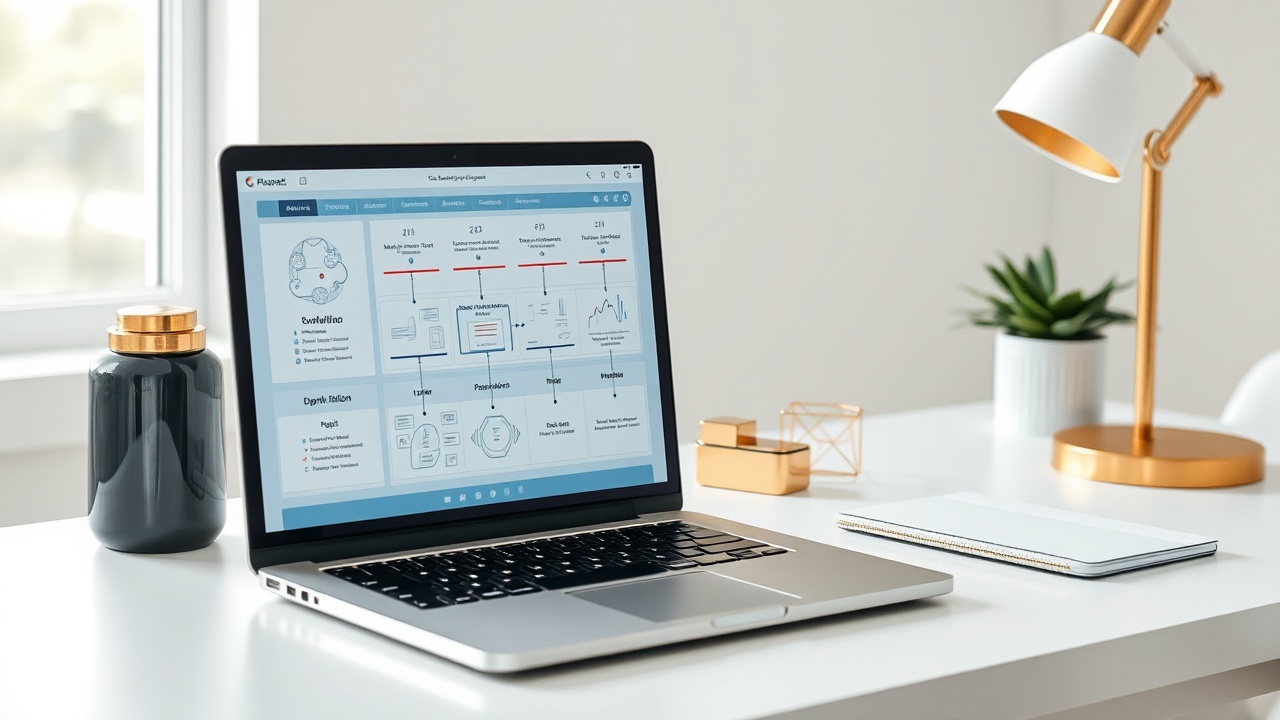 Professional workspace showing AI automation agency setup