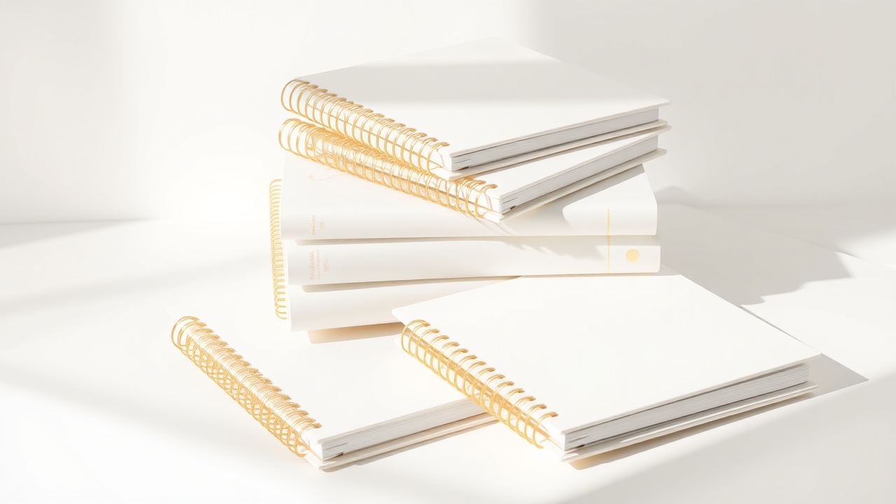 Stack of premium journals and planners ready for publishing