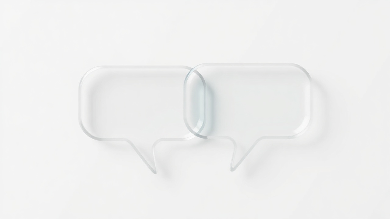 Two speech bubbles merging to represent ghostwriting voice capture