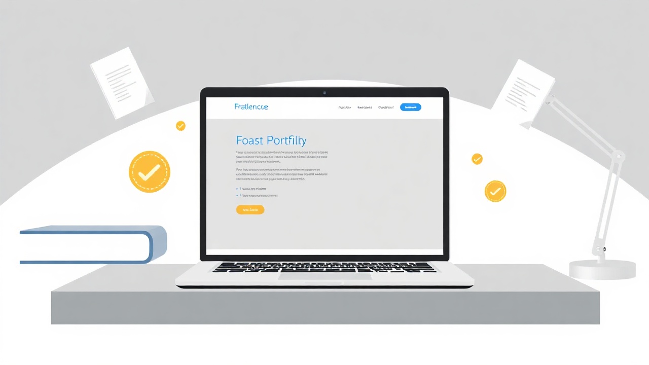 Professional copywriter portfolio workspace