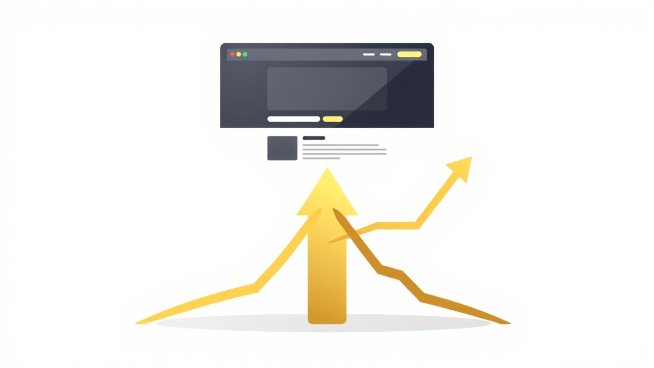 Website value growth illustration