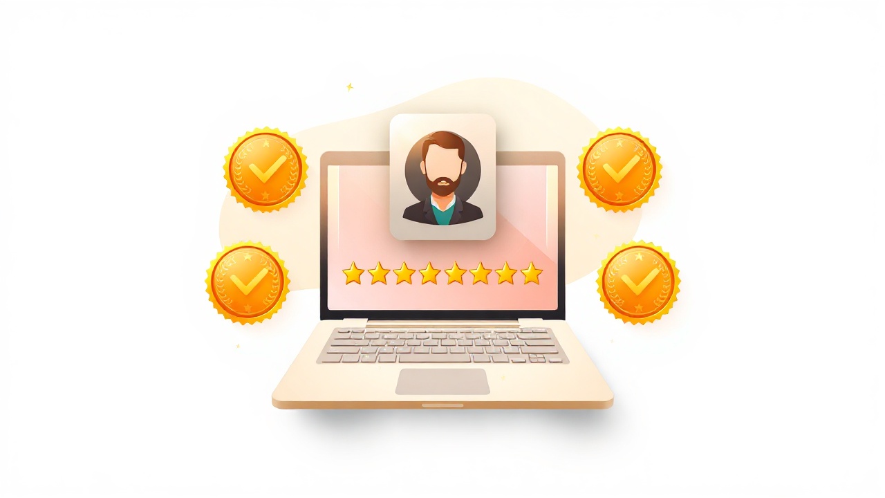 Optimized Upwork profile concept illustration