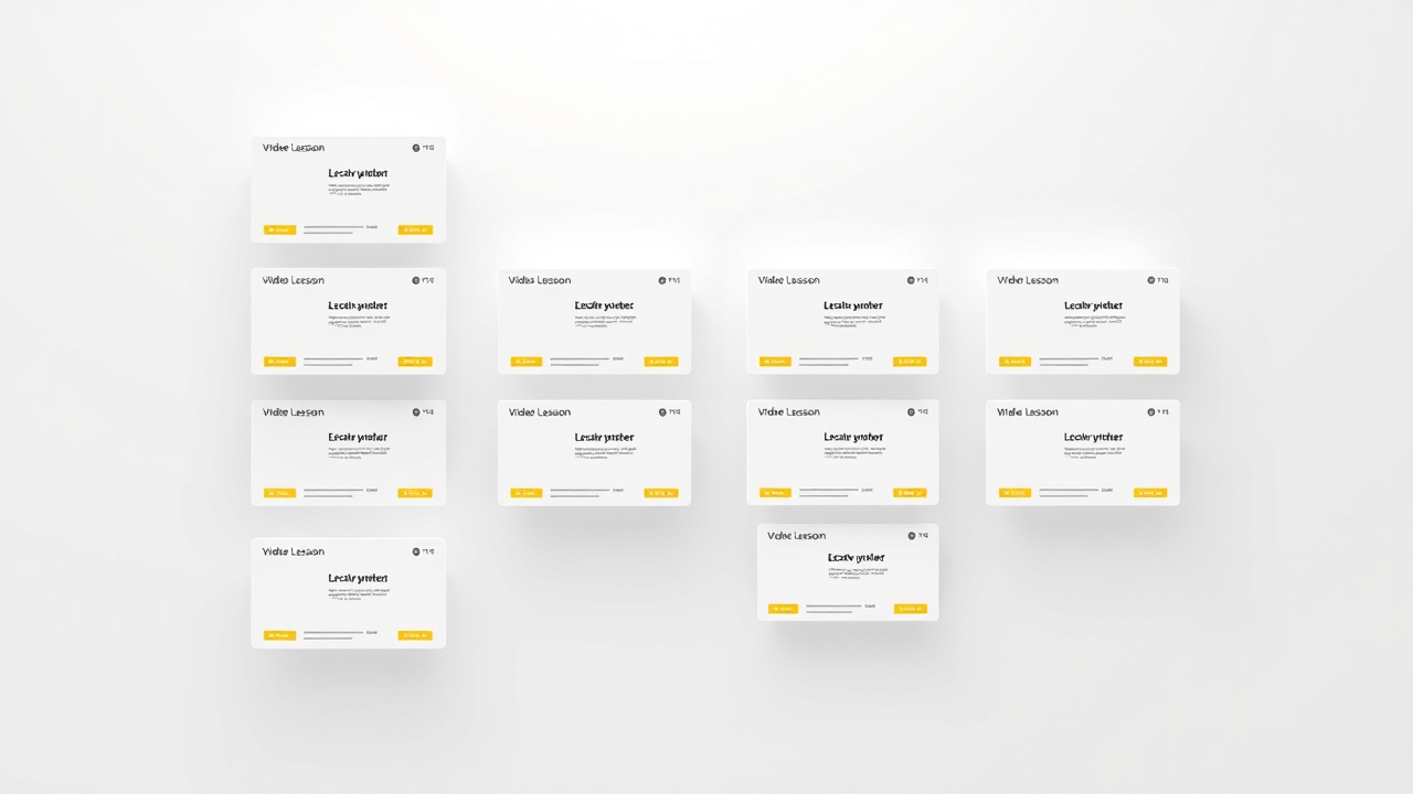 organized online course modules floating in premium display