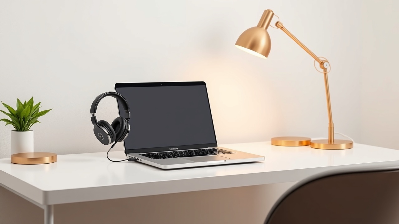 professional home transcription workspace
