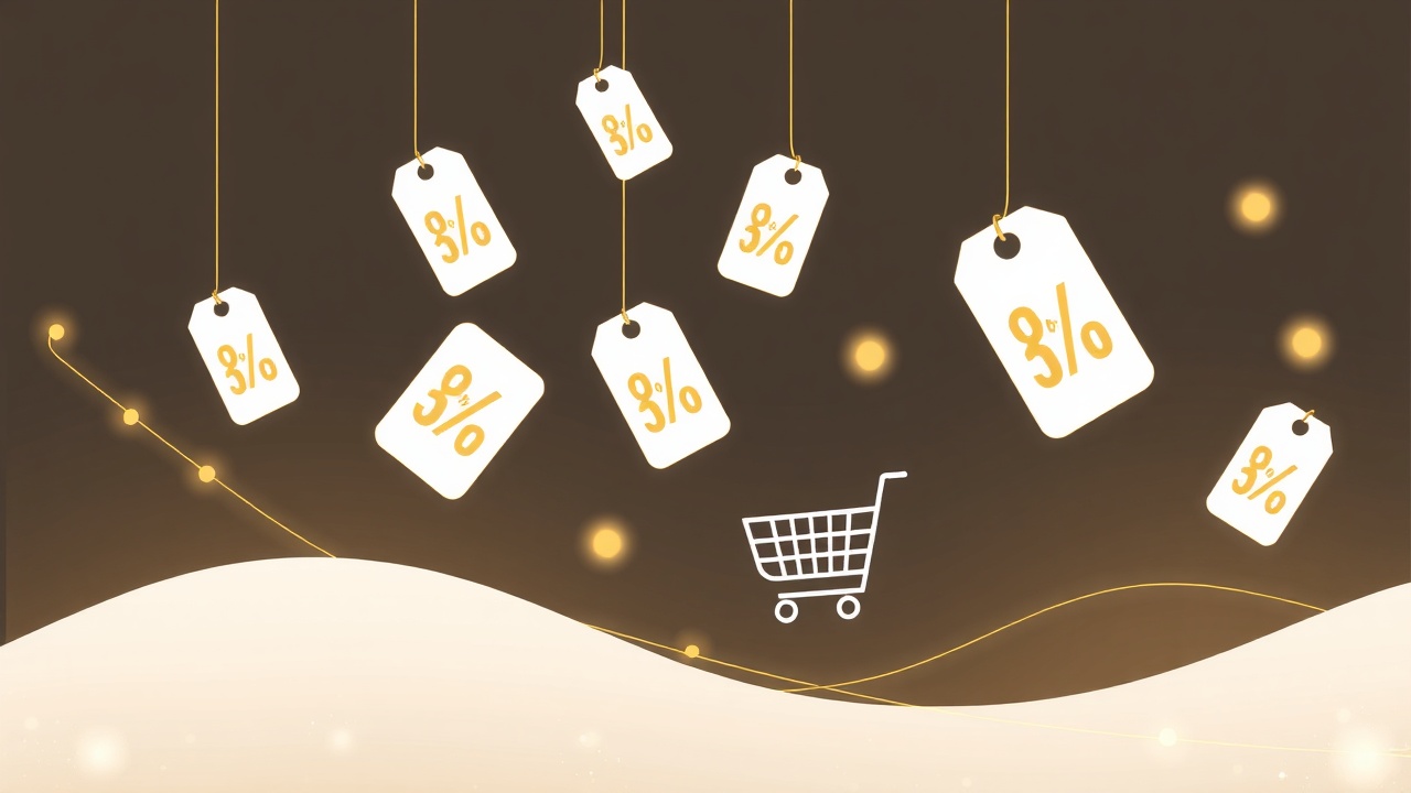 Illustration of connected coupon and shopping elements
