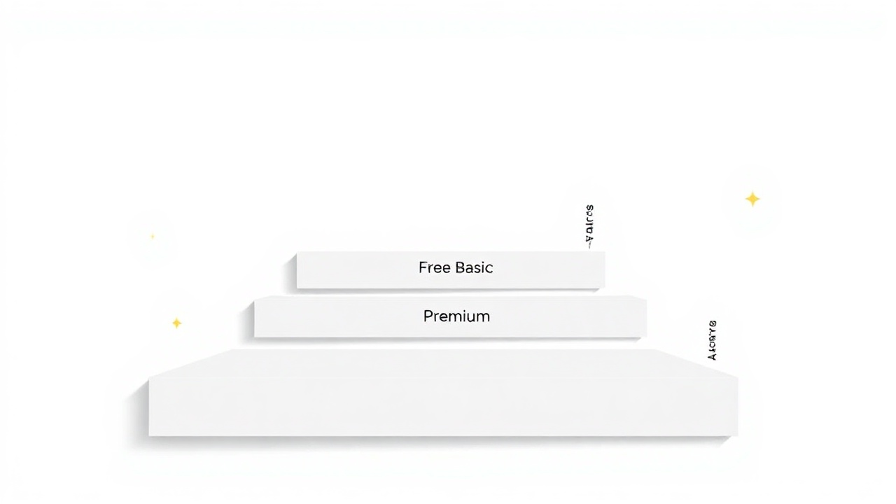 Directory pricing tiers illustration showing free to premium levels