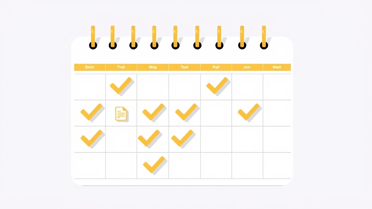 Content calendar showing consistent weekly posting schedule