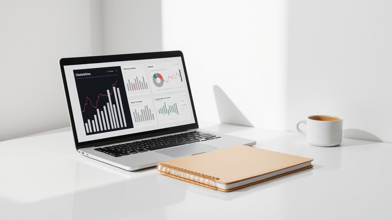Clean workspace representing strategic blog planning and analytics
