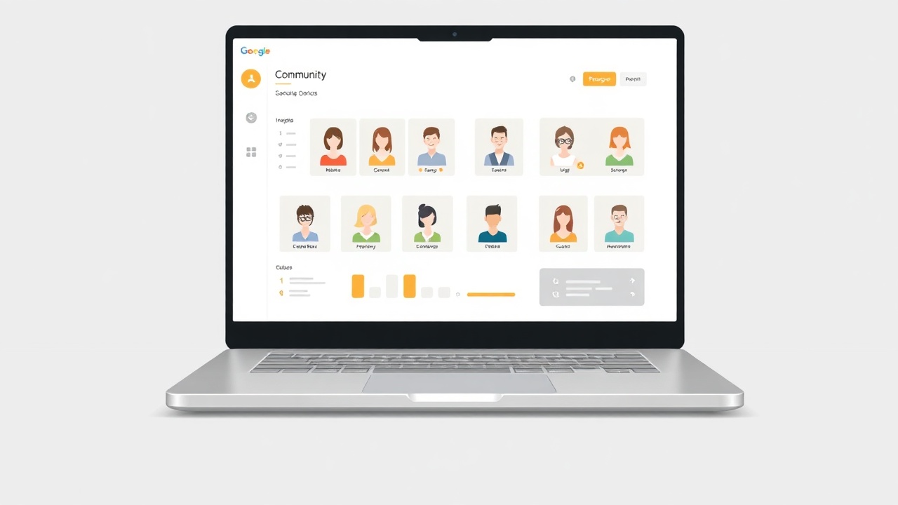 laptop showing abstract community member dashboard