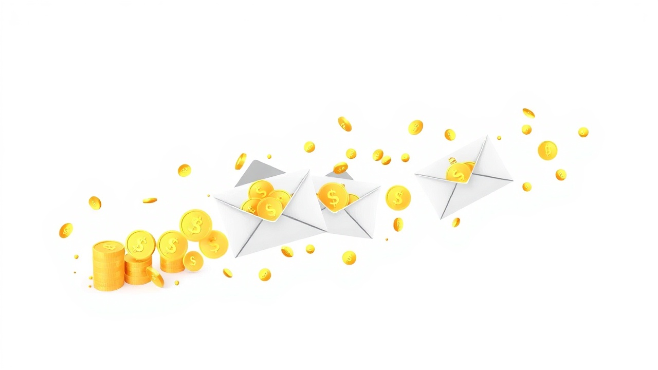 email envelopes converting to gold coins