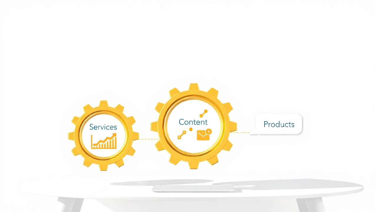 Three business models for AI income shown as interconnected gears