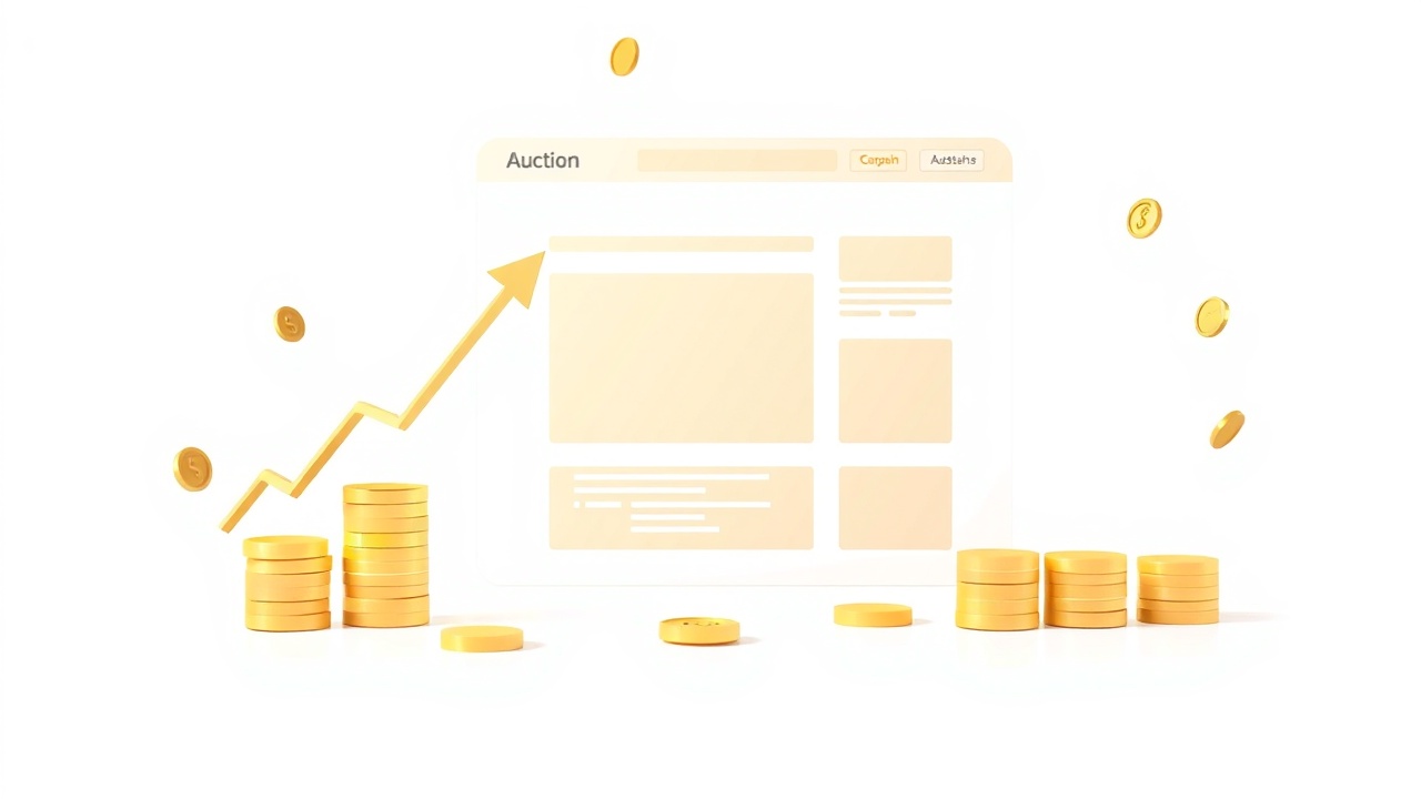 Display ad auction and revenue flow concept