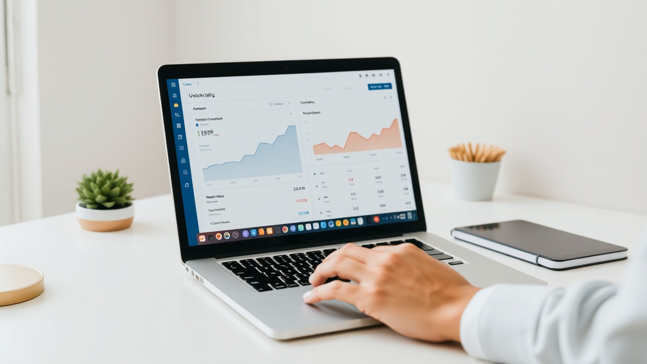 Blogger analyzing traffic growth metrics