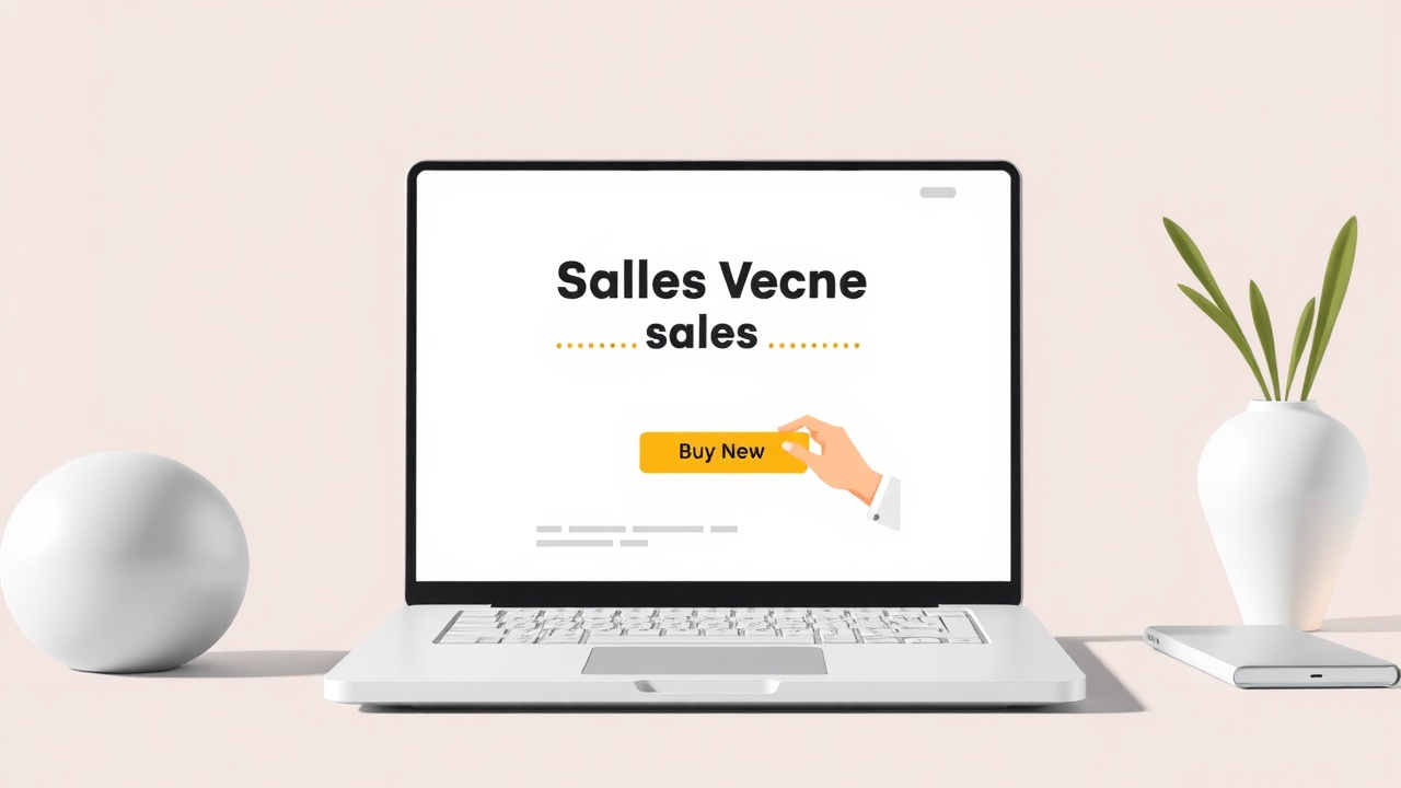 sales page on laptop showing client making purchase decision