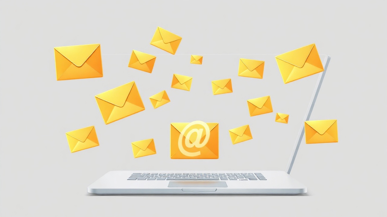 Email marketing workflow illustration showing emails reaching audience