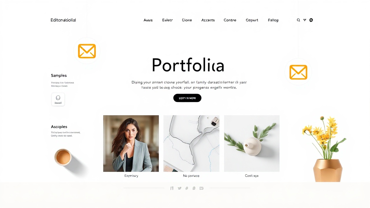 Portfolio website mockup for copywriter