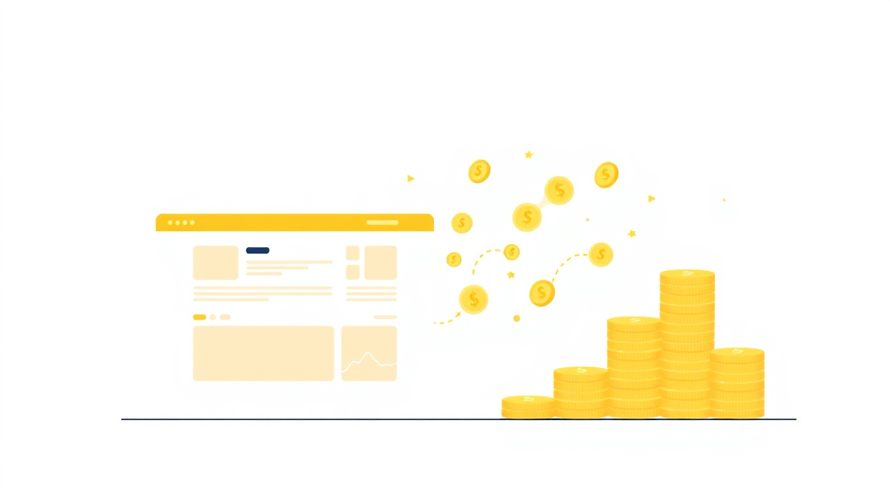 Website monetization concept with AdSense revenue growth