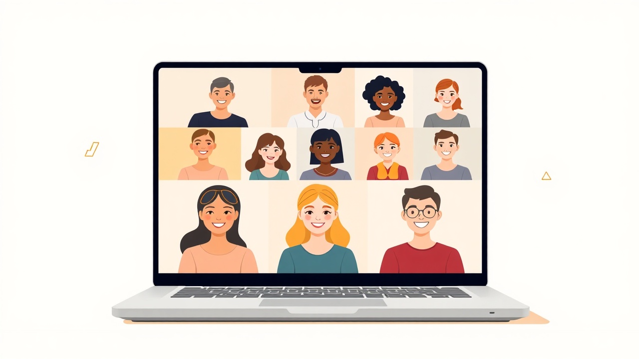 Group coaching video call with engaged participants