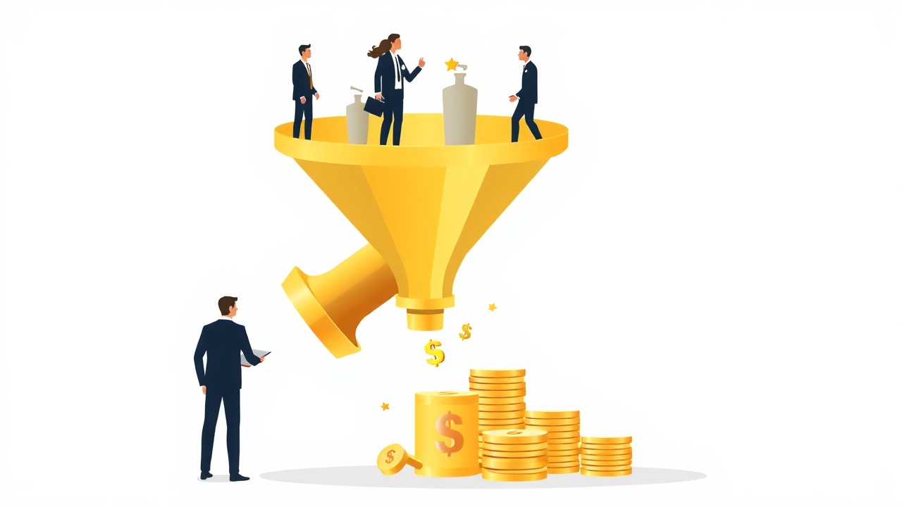 LinkedIn lead conversion funnel illustration