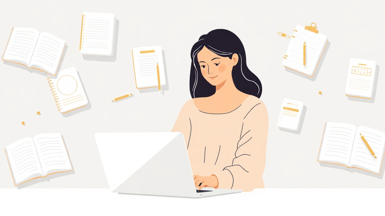 entrepreneur creating low content book designs on laptop