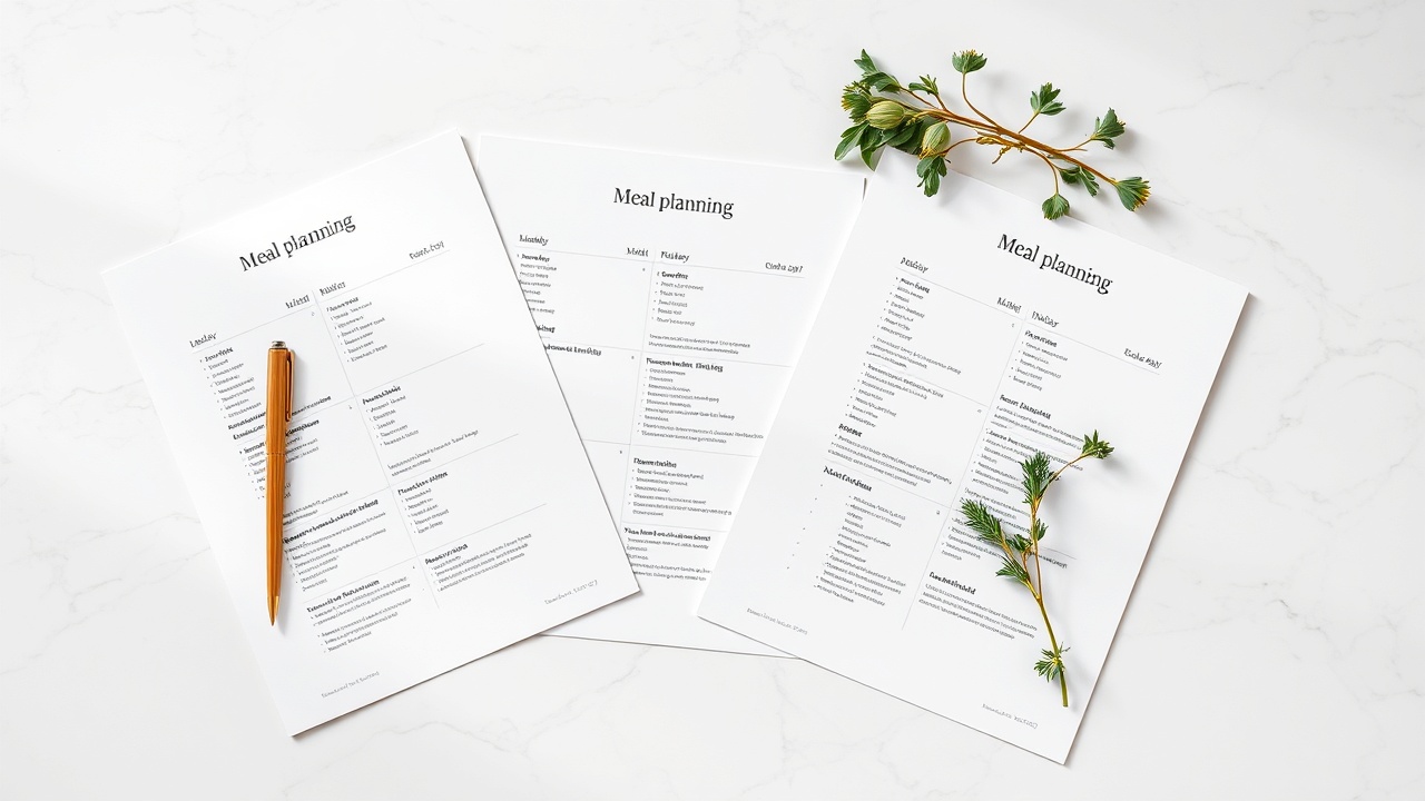 Styled meal planning printables product photography