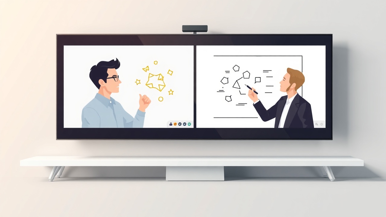 Online tutor teaching through video call with digital whiteboard