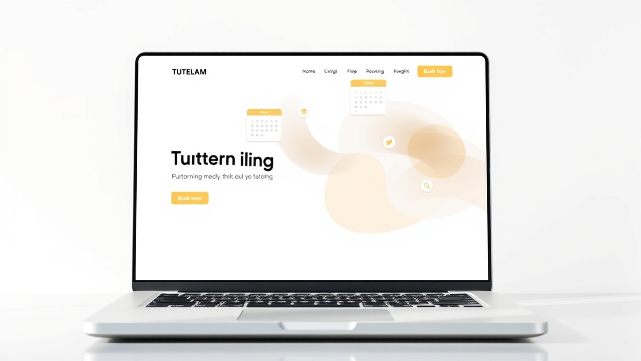 Professional tutoring website on laptop screen