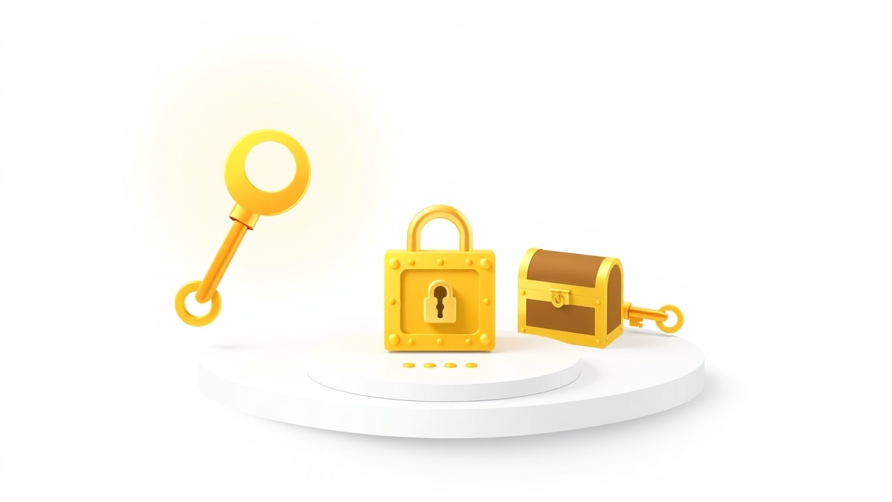 Three tiers of resell rights illustrated as golden keys and treasure chests