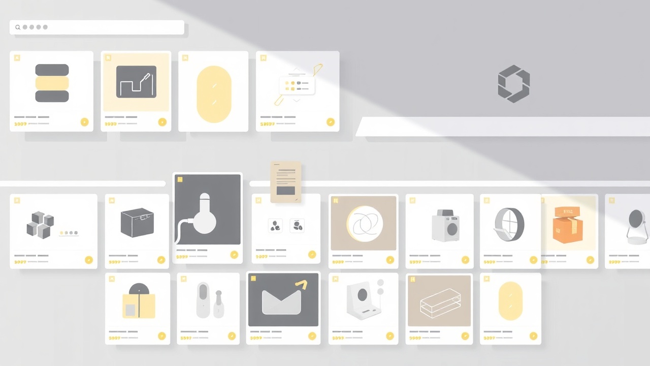 Digital product grid layout for online storefront