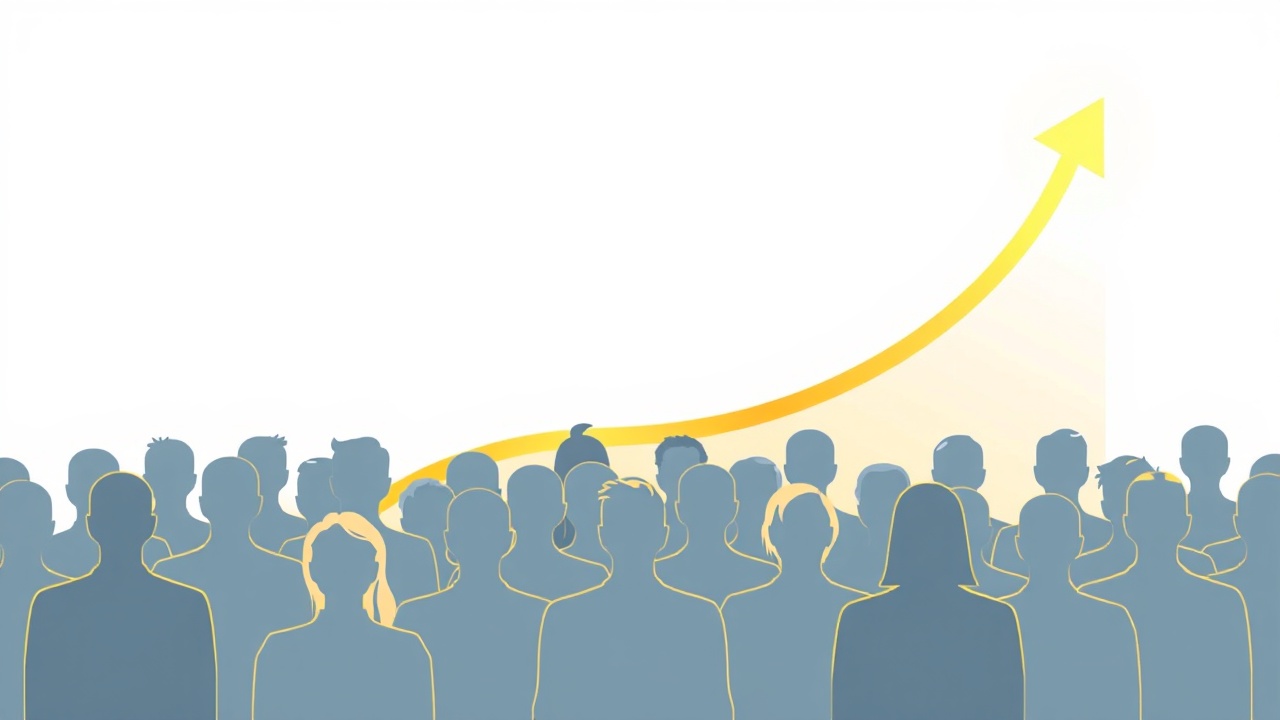 Audience growth visualization showing follower momentum