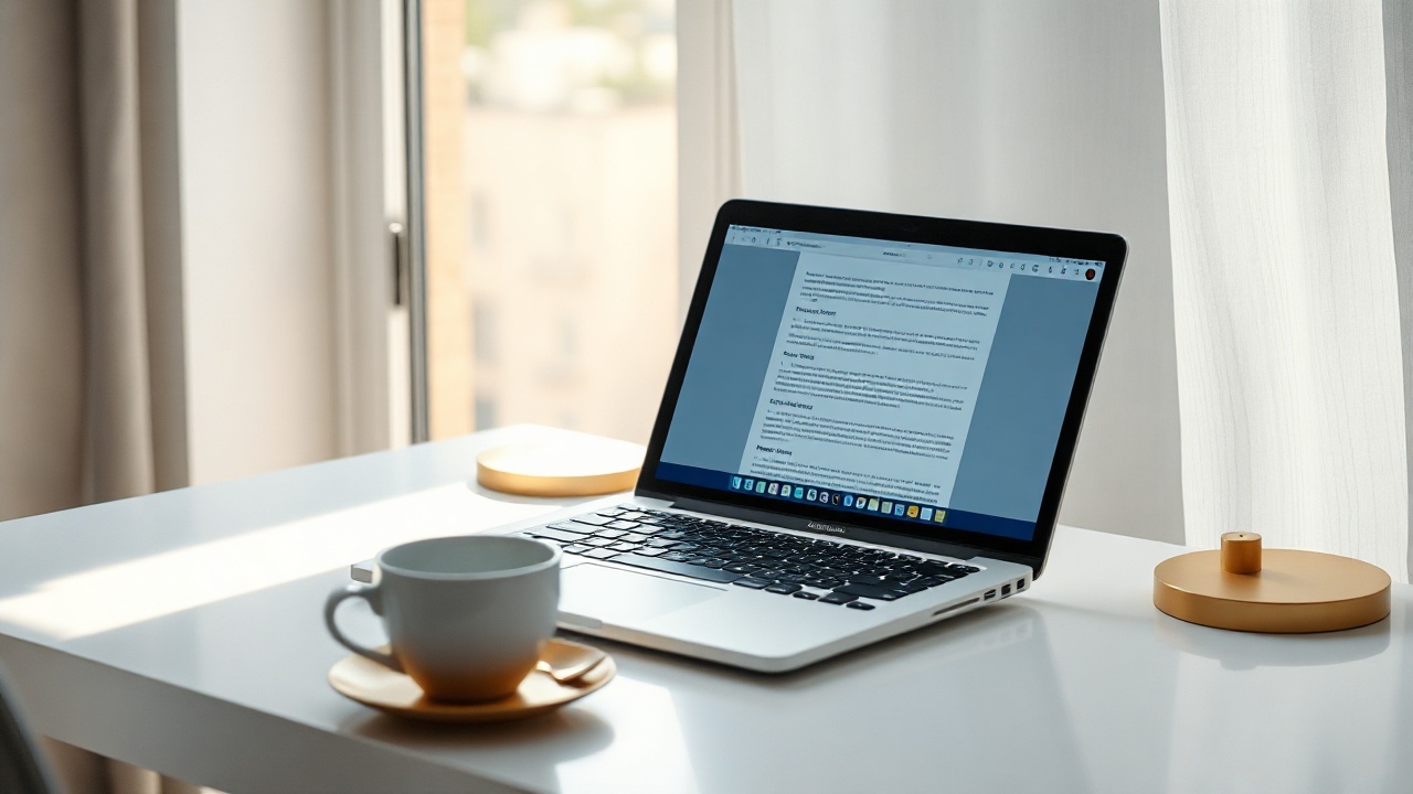 Writer's productive morning workspace