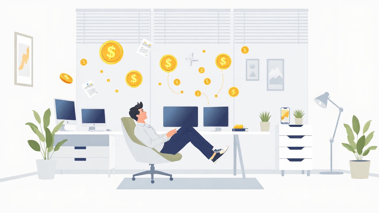 Person receiving passive income from multiple AI-created digital assets