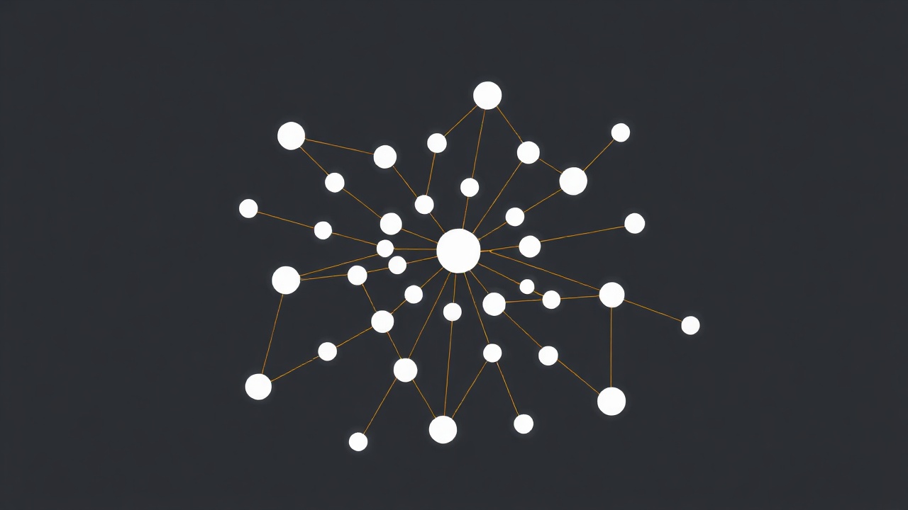 Network diagram showing interconnected content clusters